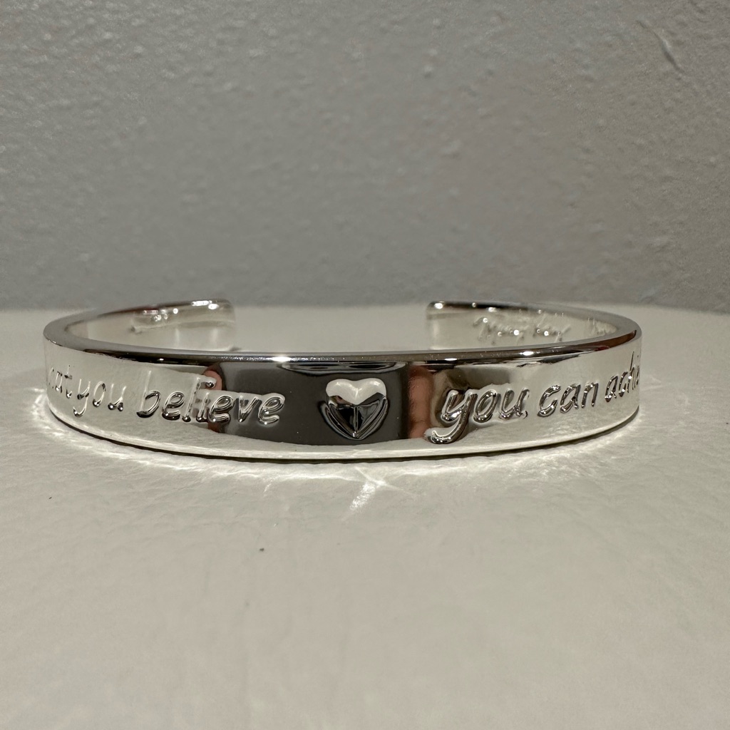 New Mary Kay Adjustable Silver Bracelet “What You Believe You Can Achieve”